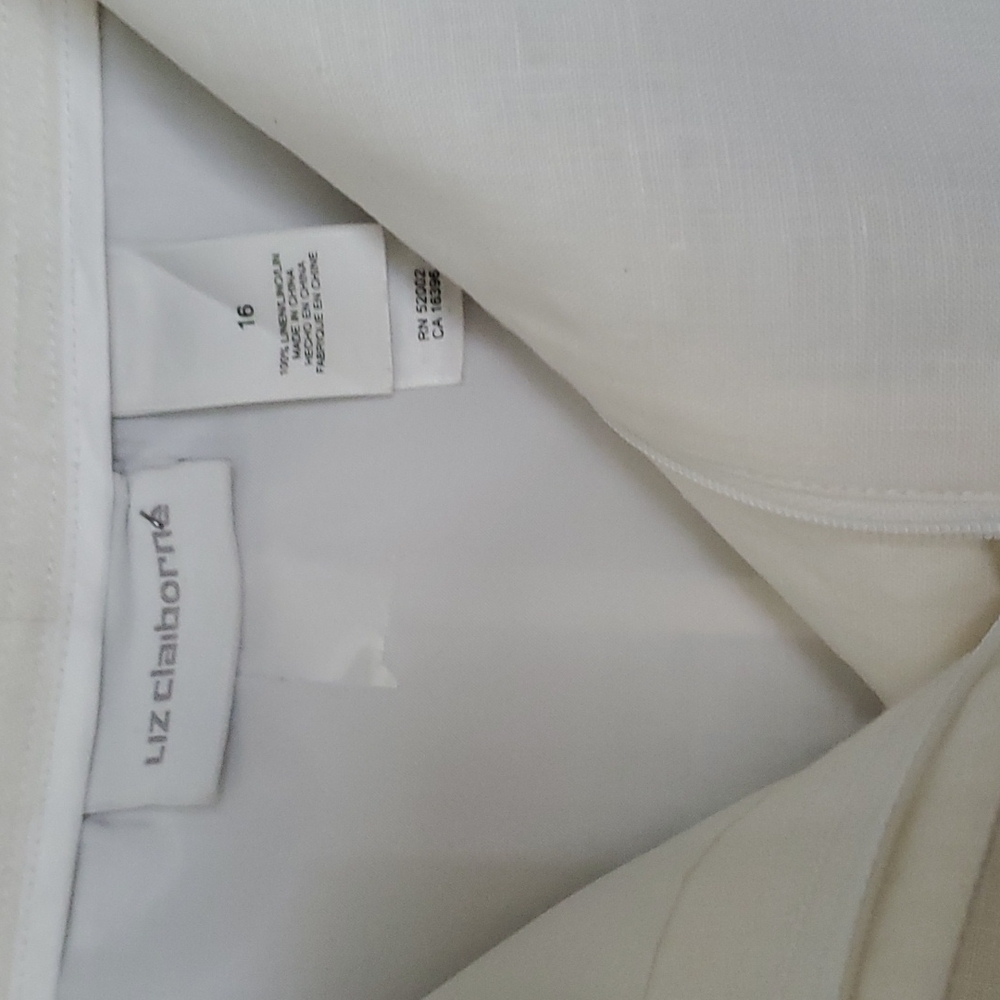 Ladies white linen lined a line skirt - Picture 3 of 9